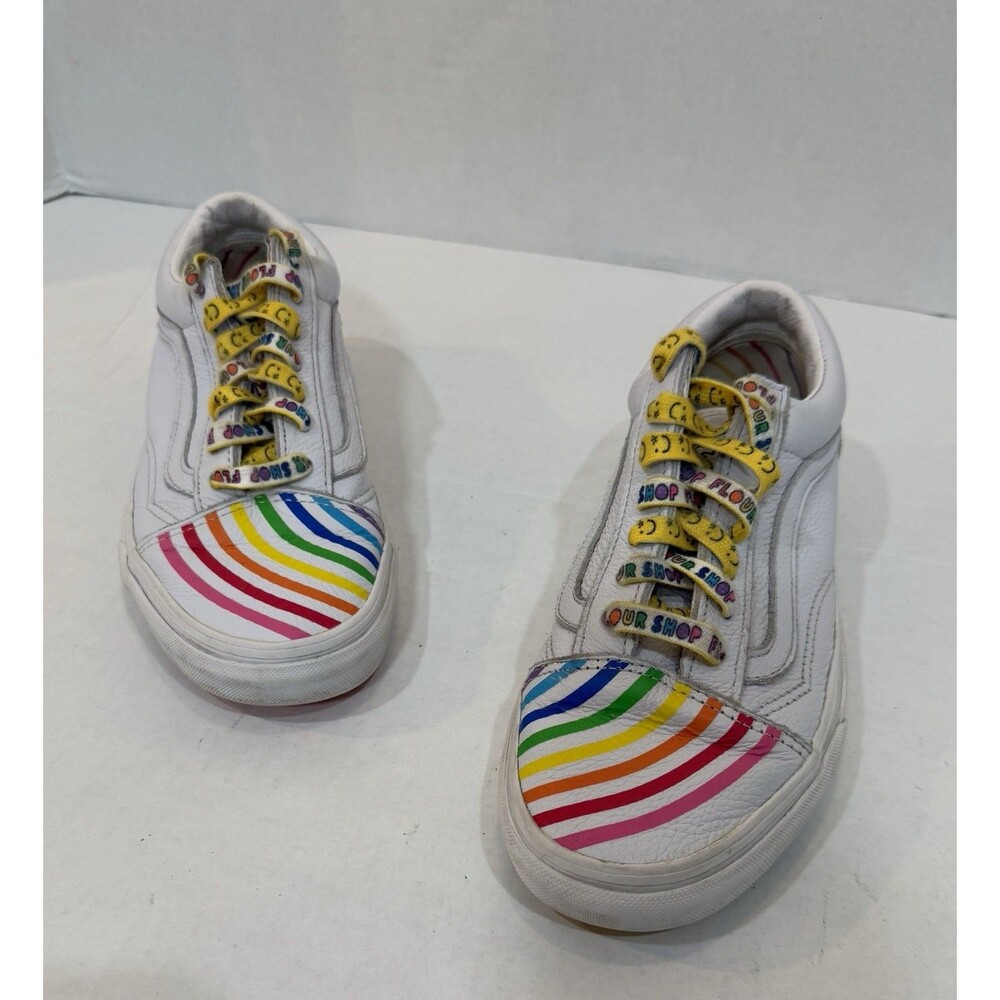Vans X Flour Shop Old Skool Leather Rainbow Sneakers Shoes Mens 5.0 Womens 6.5 - Picture 2 of 16